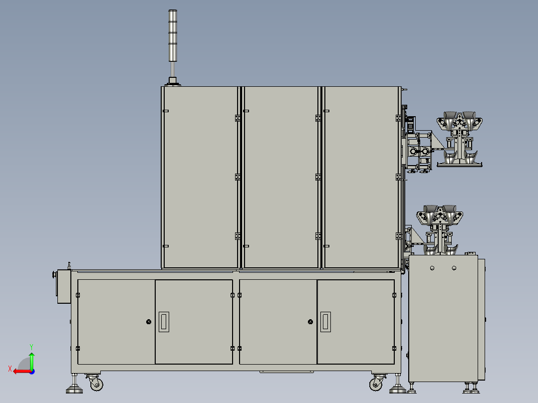 全自动上下料烘箱 制鞋行业流水线 stp后视图