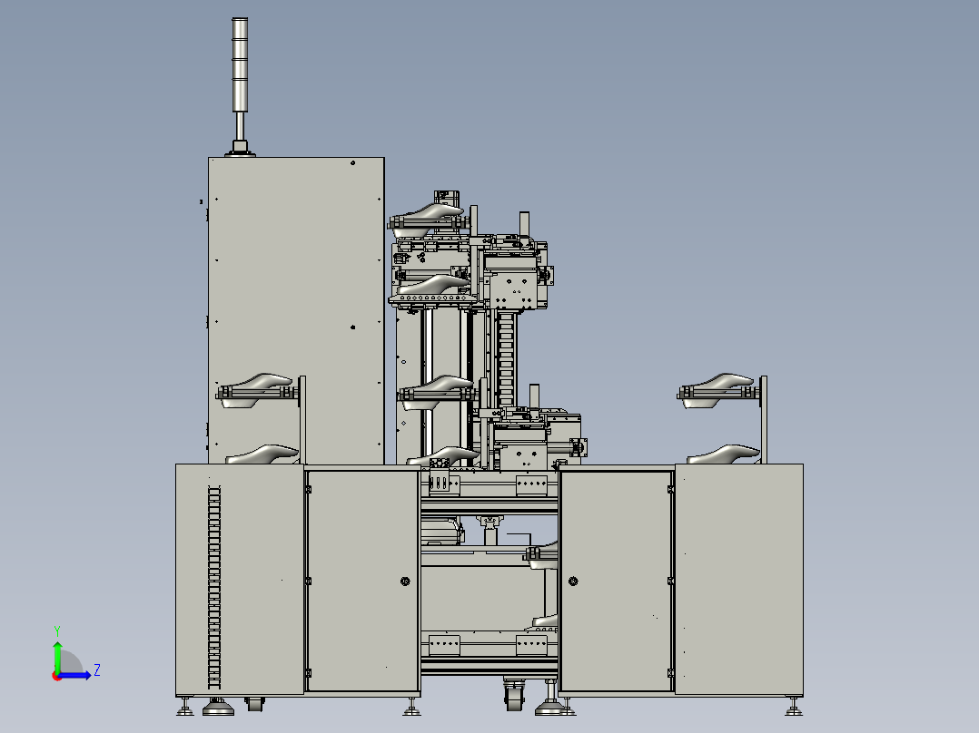全自动上下料烘箱 制鞋行业流水线 stp左视图