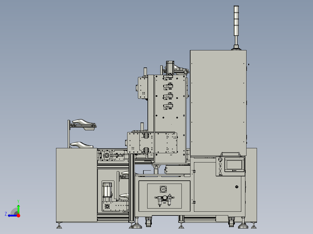 全自动上下料烘箱 制鞋行业流水线 stp右视图