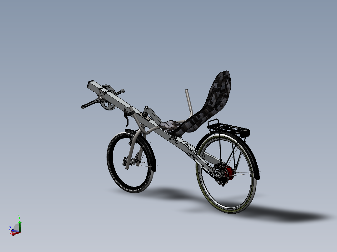 一辆躺着就能骑的自行车12主视图