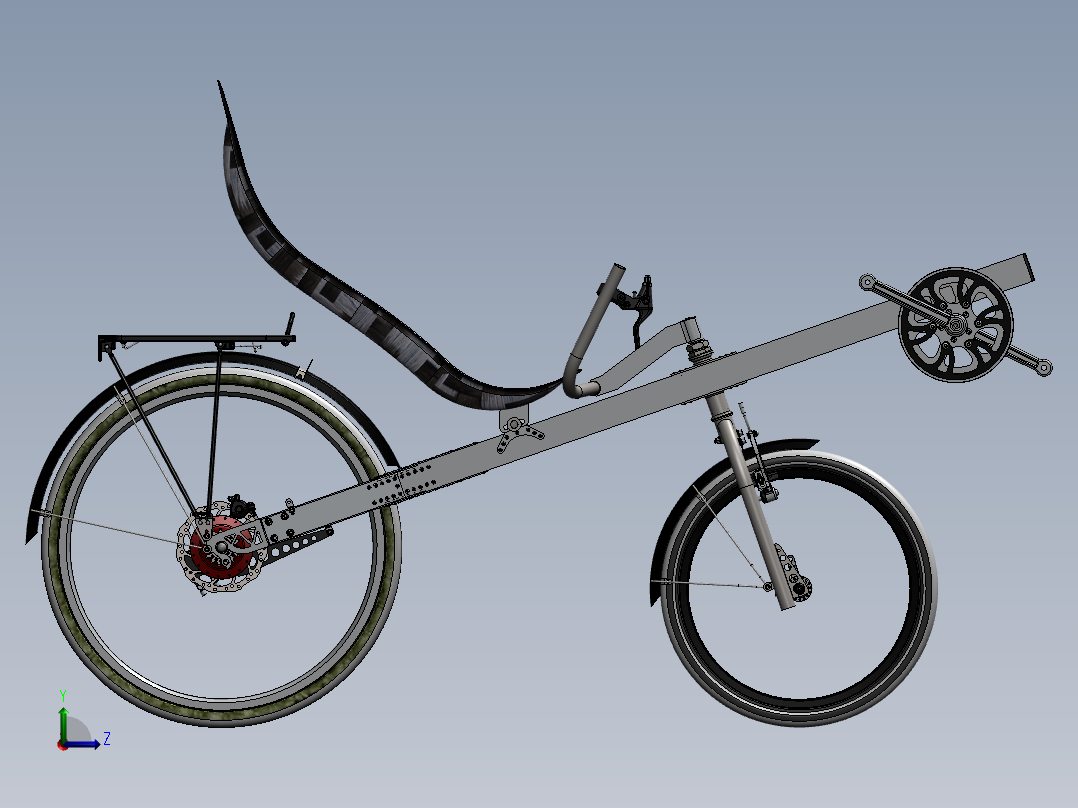 一辆躺着就能骑的自行车12左视图