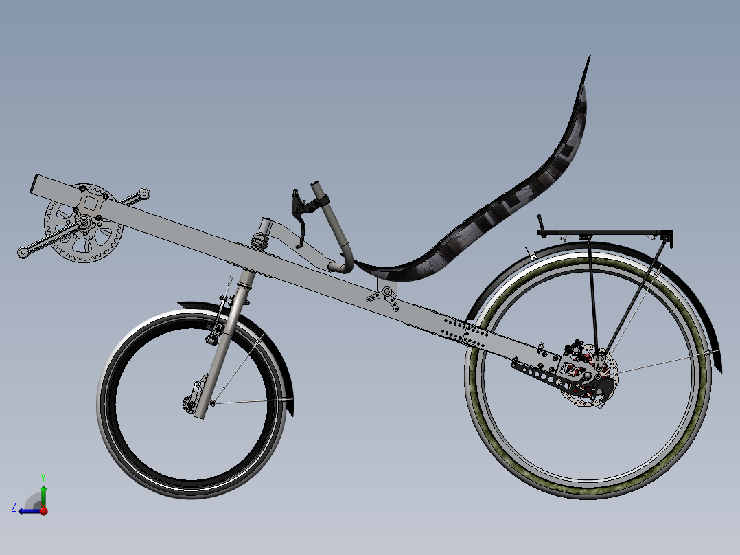 一辆躺着就能骑的自行车12右视图