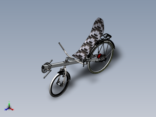 一辆躺着就能骑的自行车12正等轴测缩略图