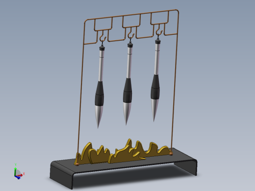 2款古代毛笔架3d图纸 中式毛笔笔架SolidWorks设计图纸 三维模型