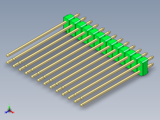 彩色公头100mil（2.54mm）系列-DS1021_green_2x13p_100mil_Type43_rev1.0