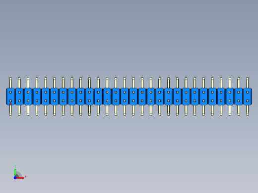彩色公排针 100mil 2.54mm 系列-DS1022_blue_56p_100mil_TypeSMT_rev1.0前视缩略图