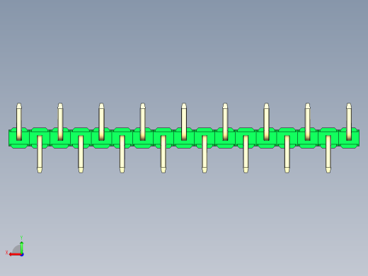 彩色公排针 100mil 2.54mm 系列-DS1022_green_17p_100mil_Type_SMT_R1_rev1.0后视缩略图