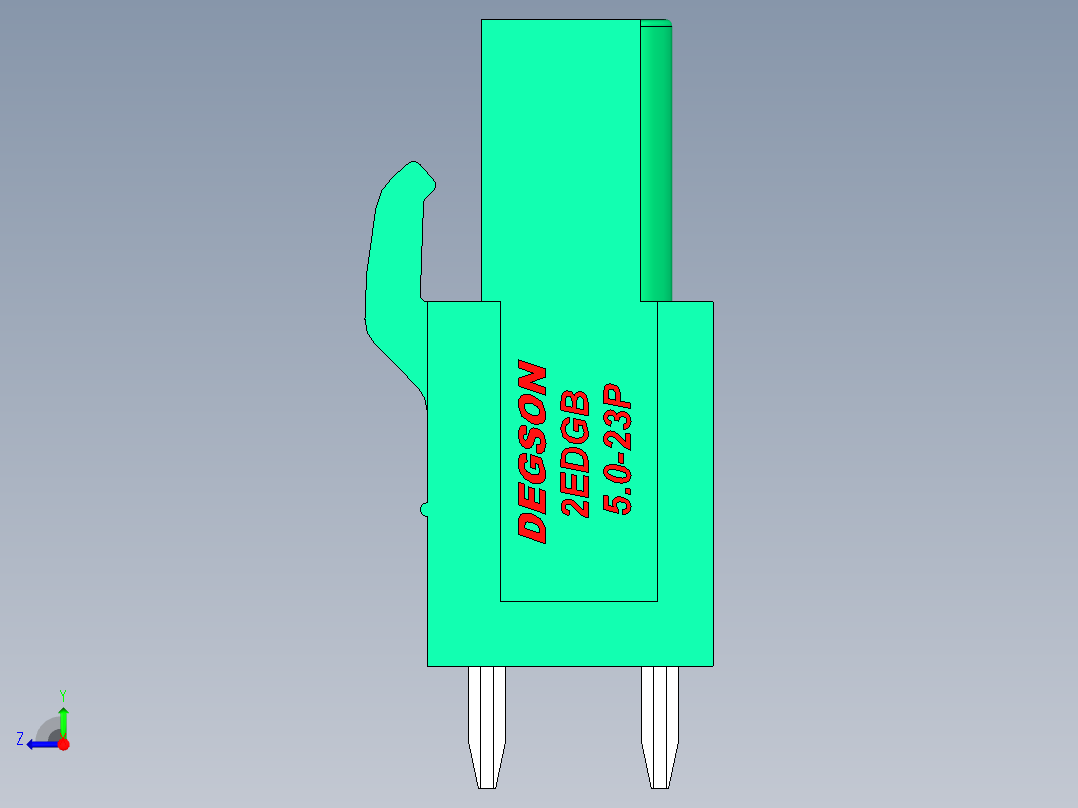 DEGSON 2EDG 系列 5.0mm 可插拔接线端子组-2EDGB-5.0-23P-14-00AH右视图
