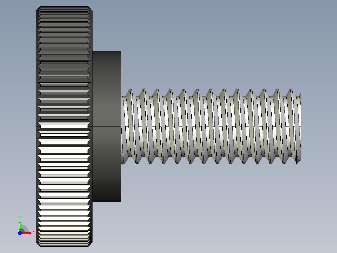 滚花旋钮-Knurled Knob 0.312x1.000x0.750.STEP前视图
