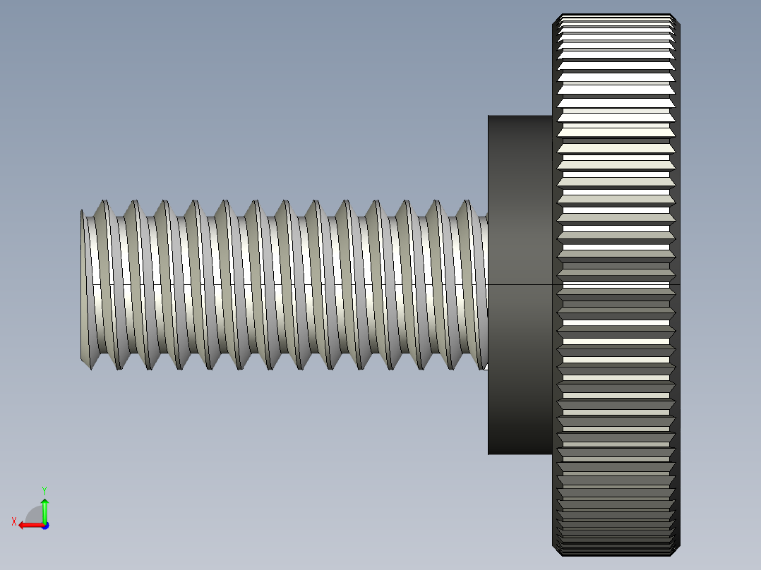 滚花旋钮-Knurled Knob 0.312x1.000x0.750.STEP后视图