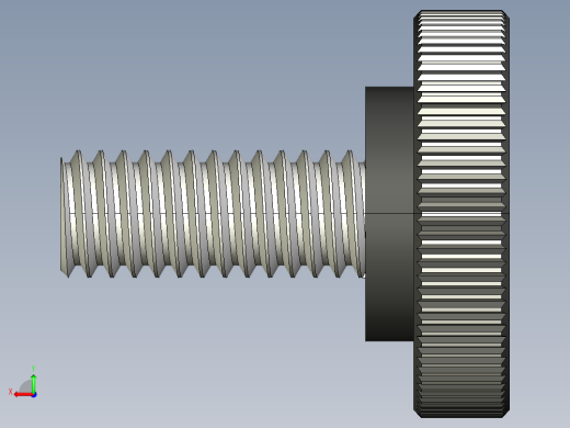 滚花旋钮-Knurled Knob 0.312x1.000x0.750.STEP后视缩略图