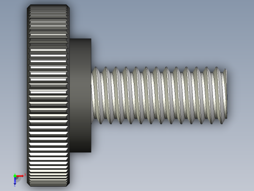 滚花旋钮-Knurled Knob 0.312x1.000x0.750.STEP俯视缩略图