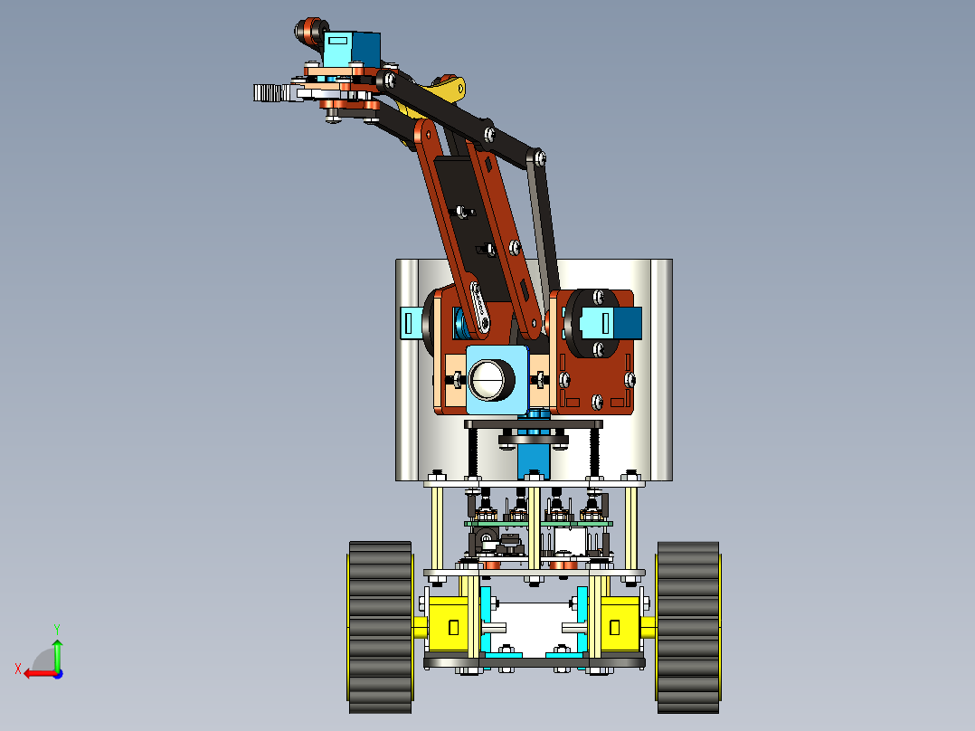 履带多功能机械臂小车50后视图