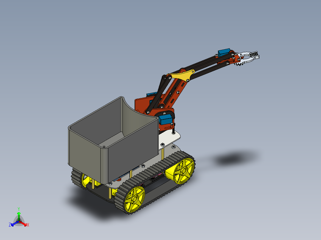 履带多功能机械臂小车50正等轴测图