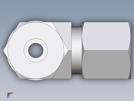 卡套式工业通用硬管接头EO_Adjustable_locknut_run_tee_LEE08SMORCF俯视缩略图