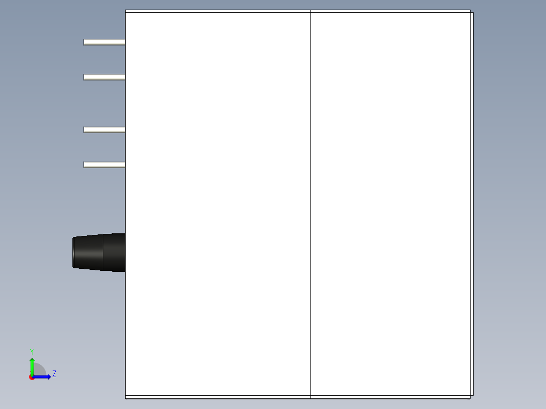8端口RJ45插座左视图