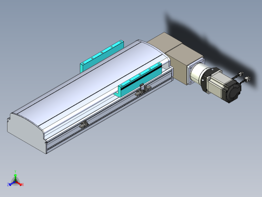 同步带滑台-半封闭B22-L100-C-S300-R-P75-D3-N5正等轴测缩略图