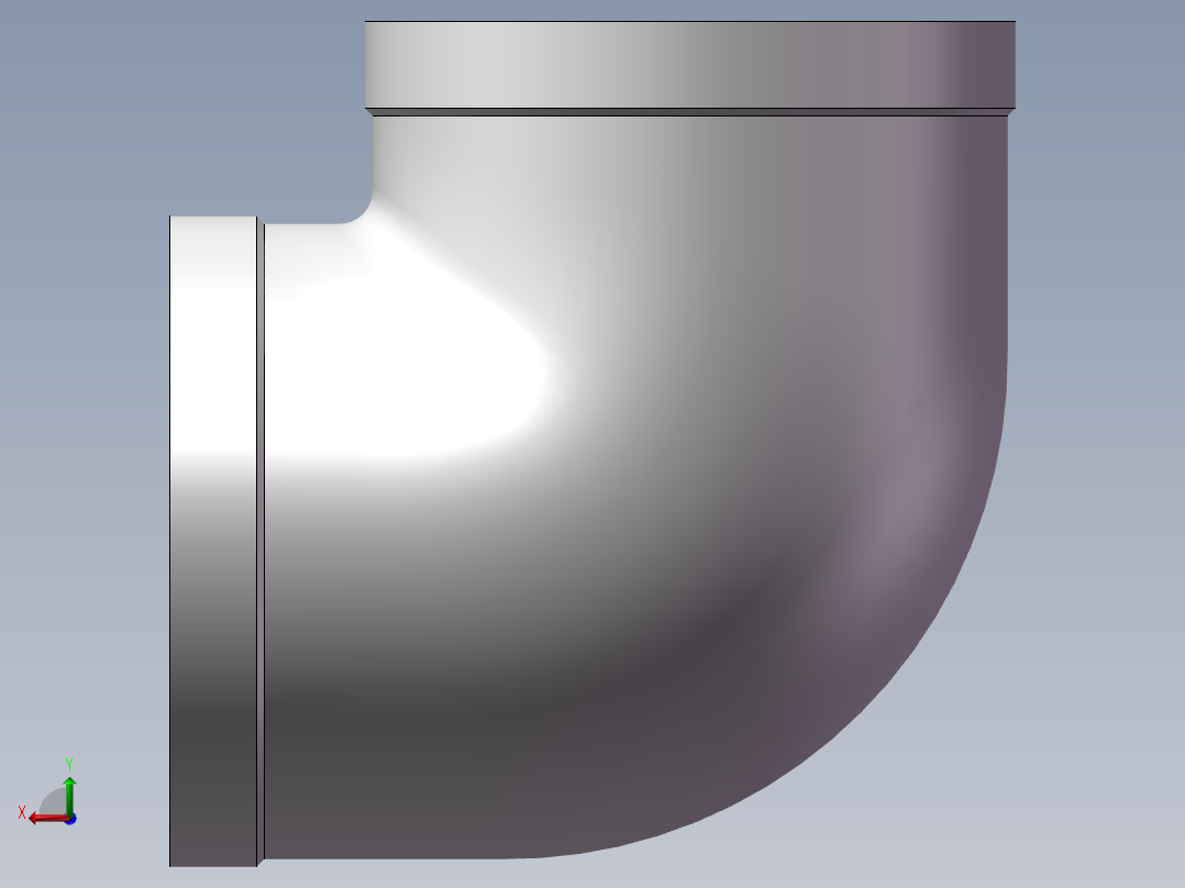 弯头-90°等径 DN80后视图