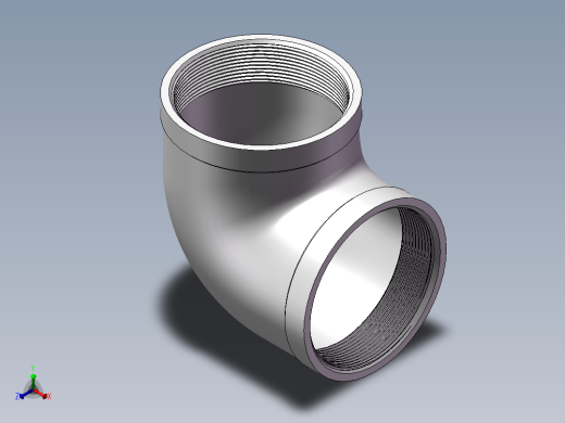 弯头-90°等径 DN80正等轴测缩略图