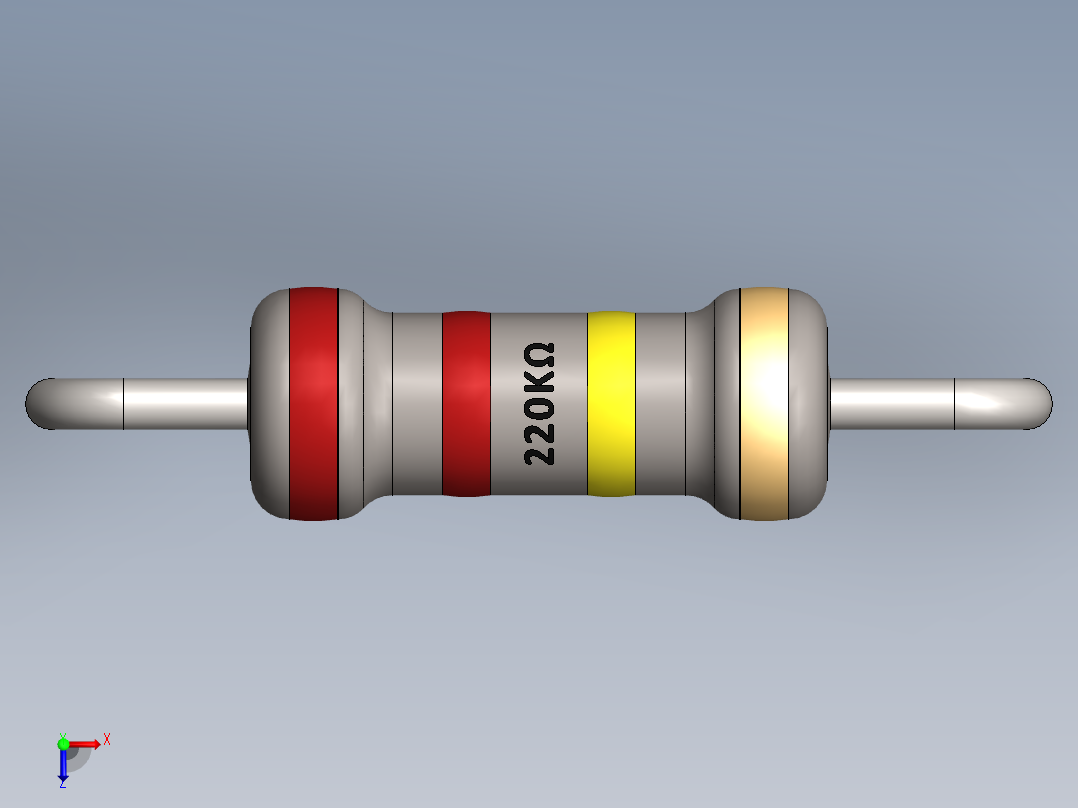 电容器 二极管 电阻器-Resistor 220K Ohm俯视图