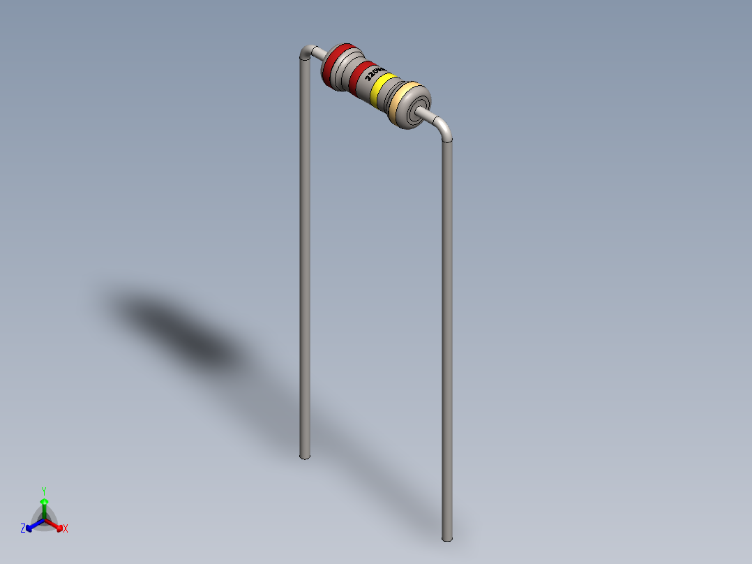 电容器 二极管 电阻器-Resistor 220K Ohm正等轴测图