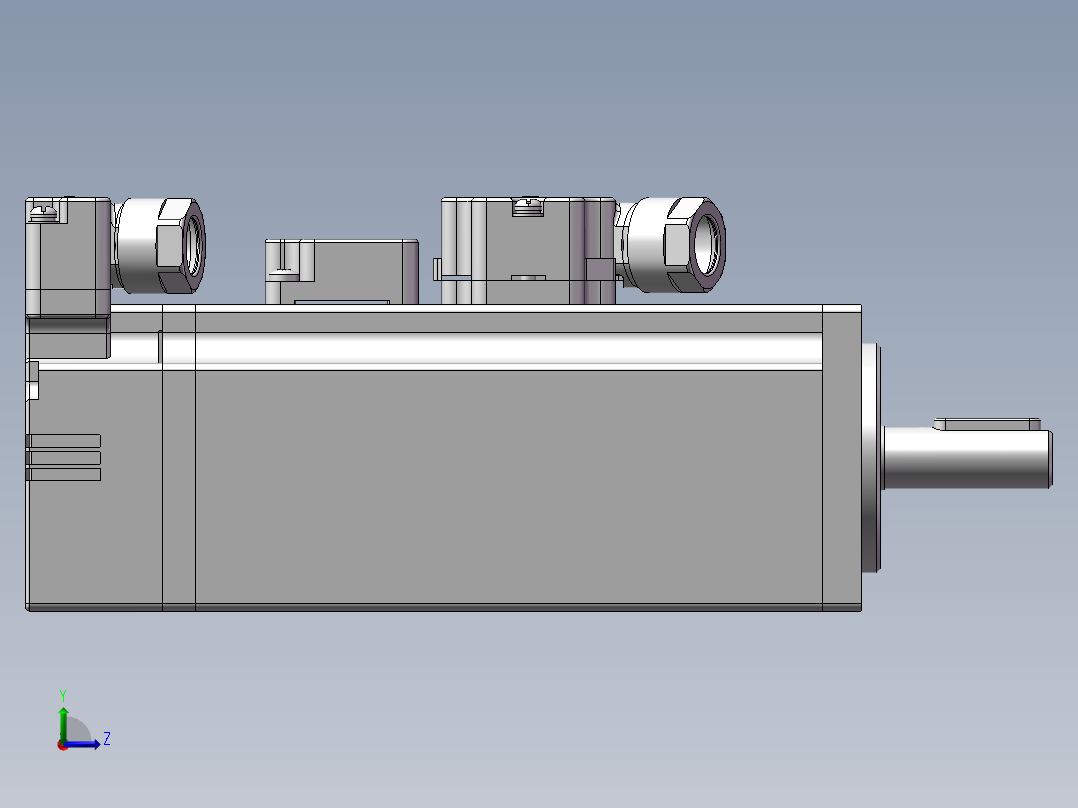 汇川伺服电机-MS1H1-10B30CB-(A)332Z（100W绝对值低惯量带抱闸）左视图