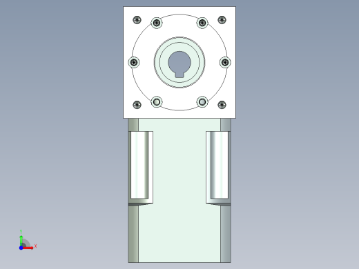 换向器PW70双孔 PLX60-L1 14-50-70-M4.stp前视缩略图