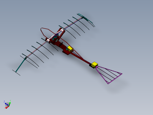 扑翼机机械仿生鸟结构完整三维模型设计