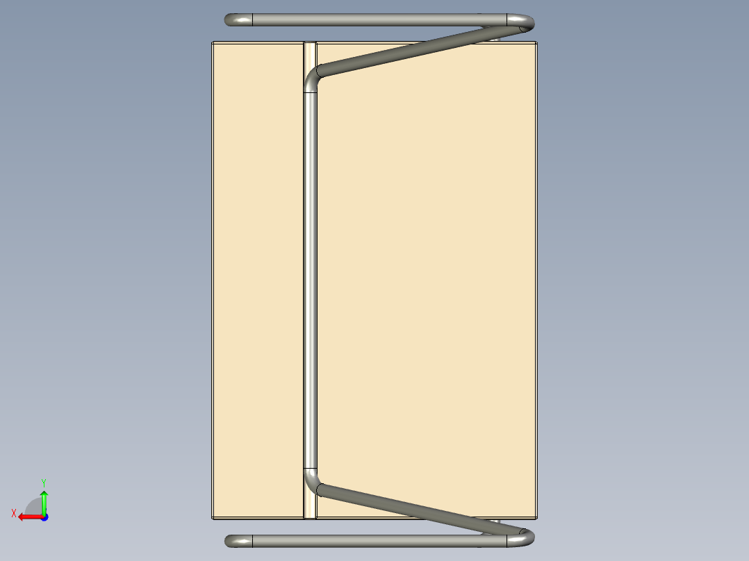 实心边的简易书桌后视图