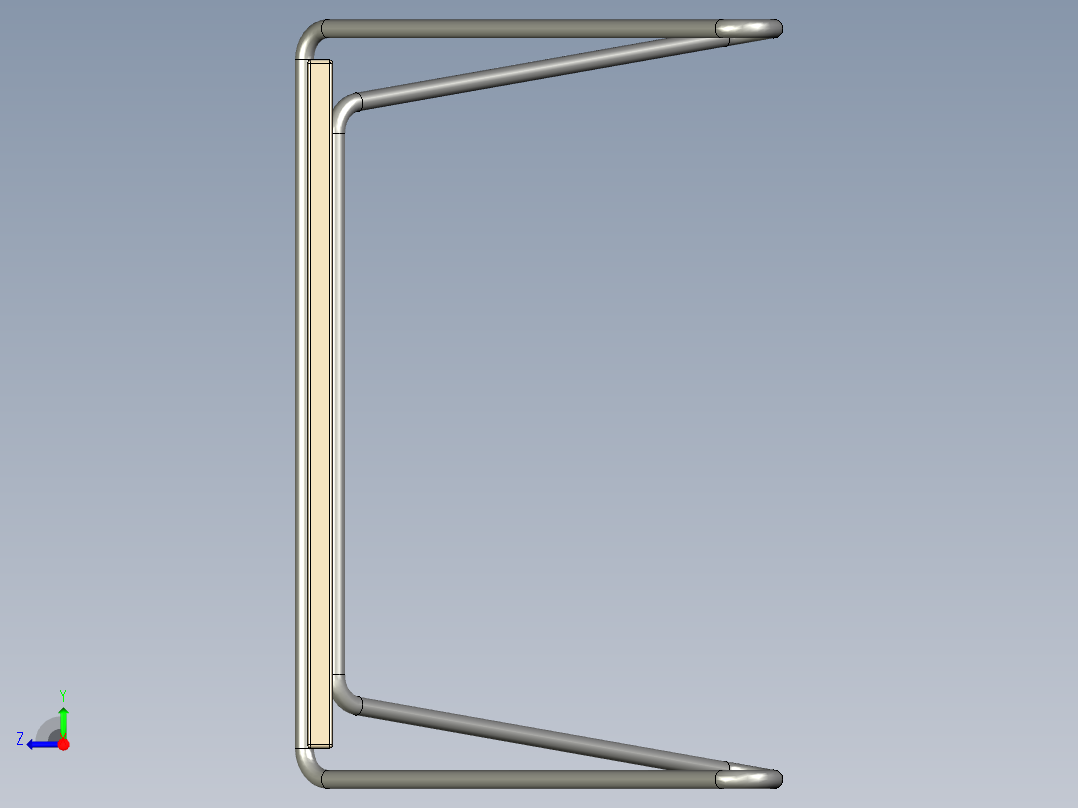 实心边的简易书桌右视图