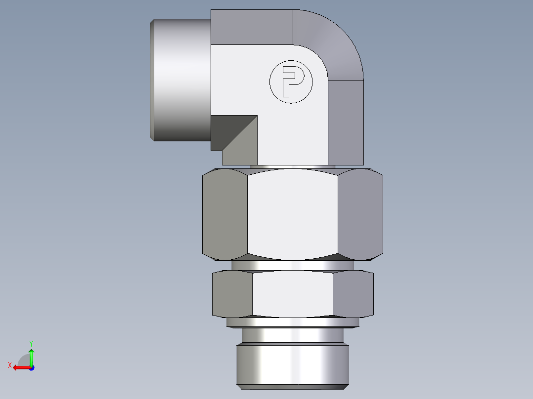 卡套式工业通用硬管接头EO_Assembled_adjustable_standpipe_elbow_EVW25SMOMD71后视图