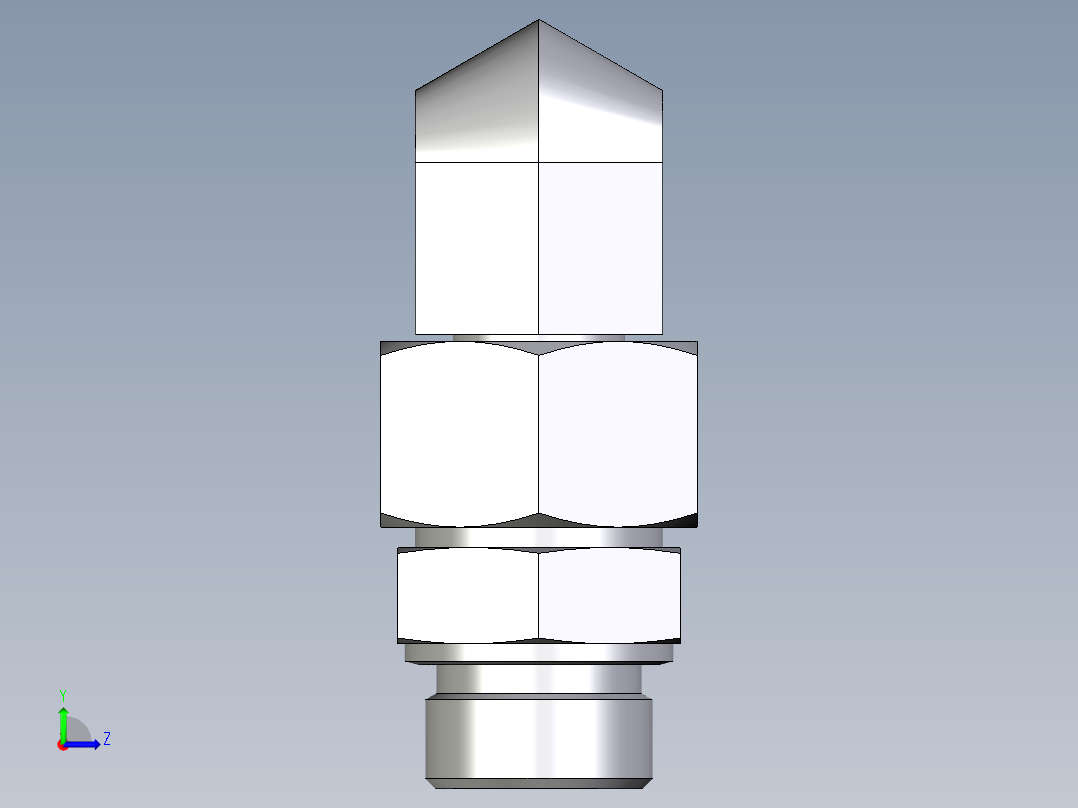卡套式工业通用硬管接头EO_Assembled_adjustable_standpipe_elbow_EVW25SMOMD71左视图