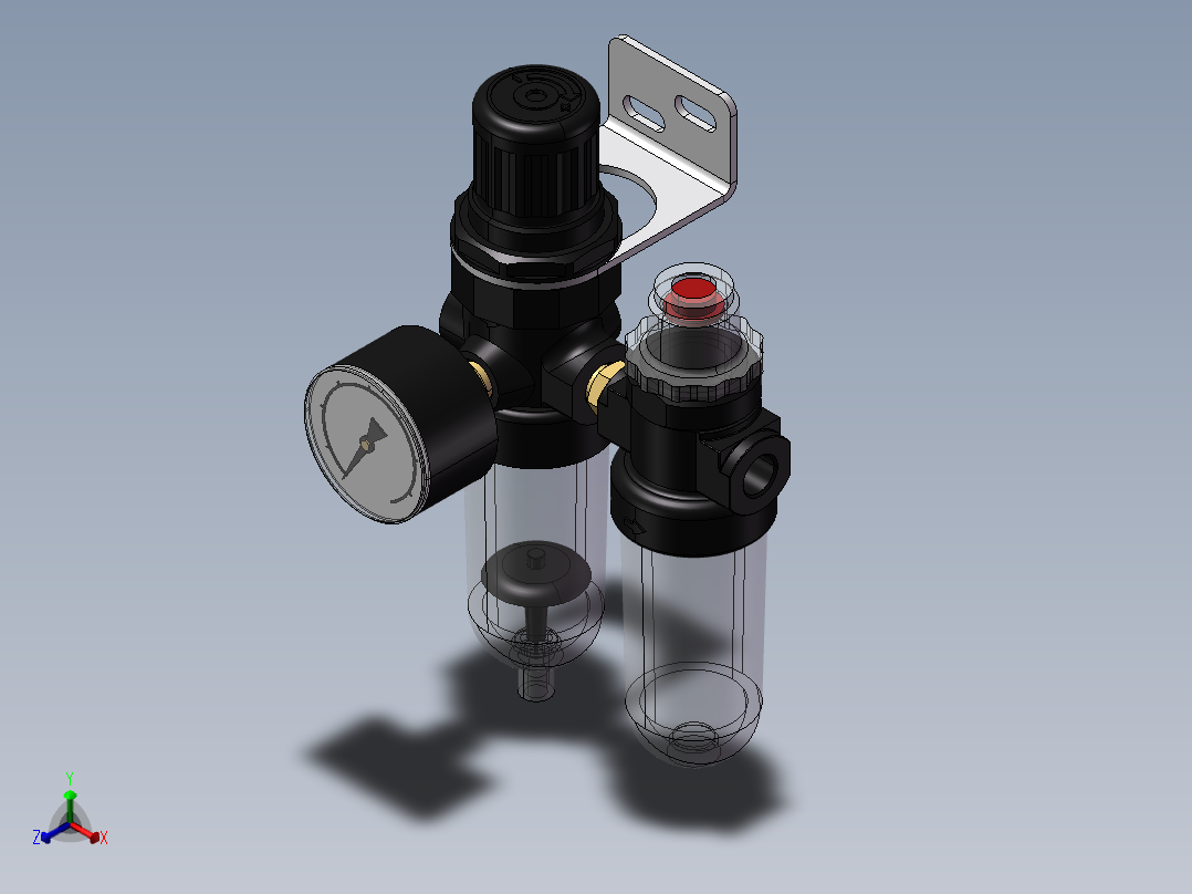 KIT REGULADOR LUBRIF. FILTRO DRENO AUT. MAN. FIXAD. 1-8 (P1H-XXX)主视图