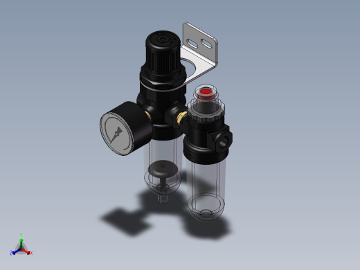 KIT REGULADOR LUBRIF. FILTRO DRENO AUT. MAN. FIXAD. 1-8 (P1H-XXX)正等轴测缩略图