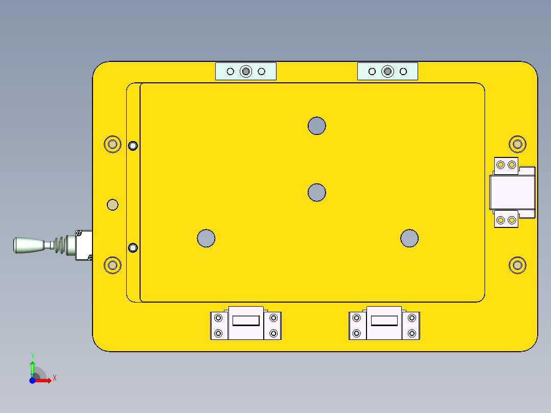 N500-COVER-笔记本CNC工装夹具三维模型CNC1前视图
