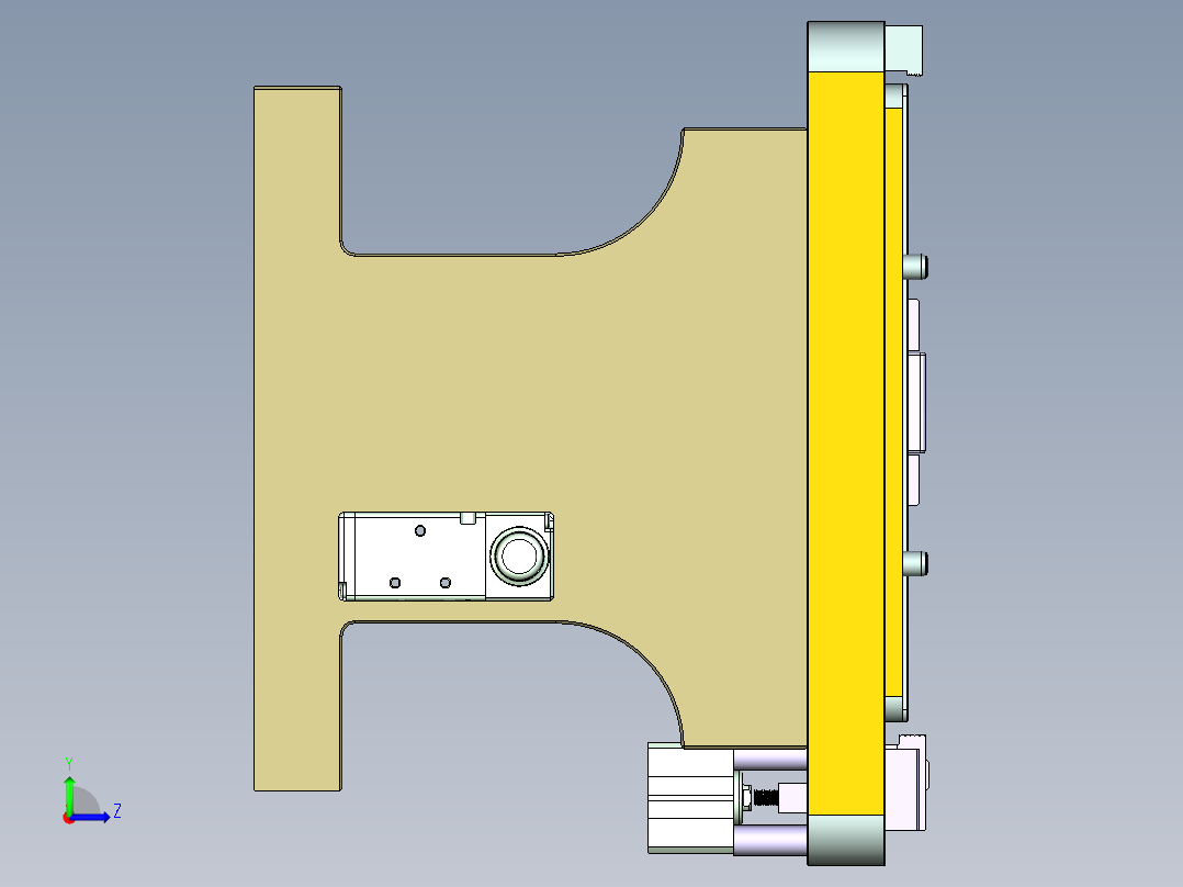 N500-COVER-笔记本CNC工装夹具三维模型CNC1左视图