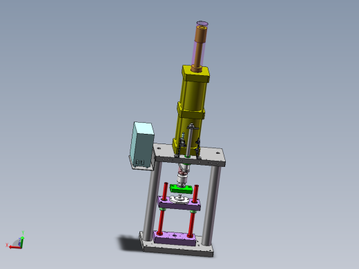 1吨桌面式气动冲床（sw22可编辑+工程图）