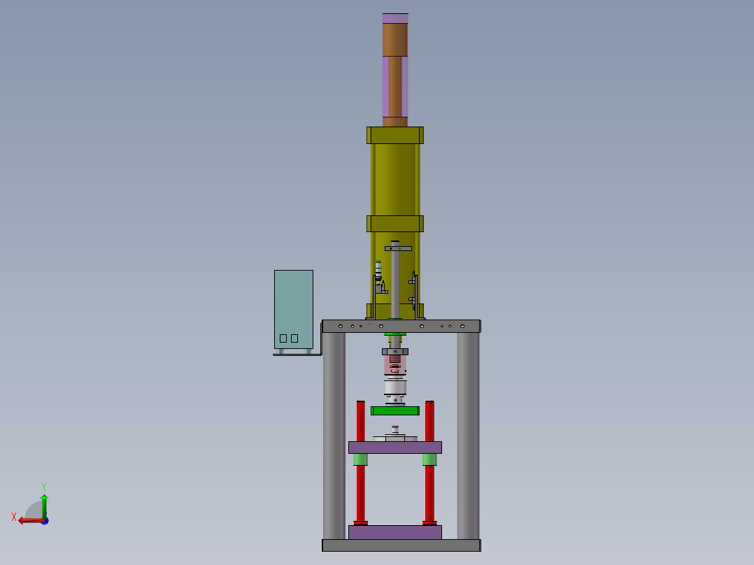1吨桌面式气动冲床（sw22可编辑+工程图）后视图
