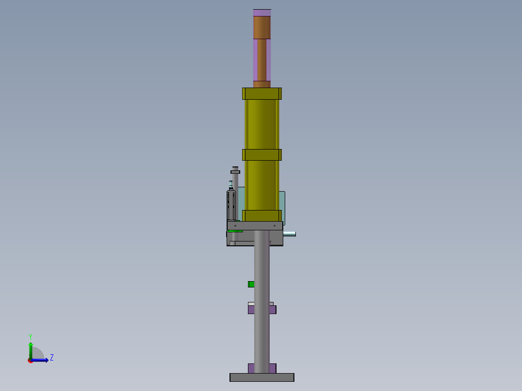 1吨桌面式气动冲床（sw22可编辑+工程图）左视图