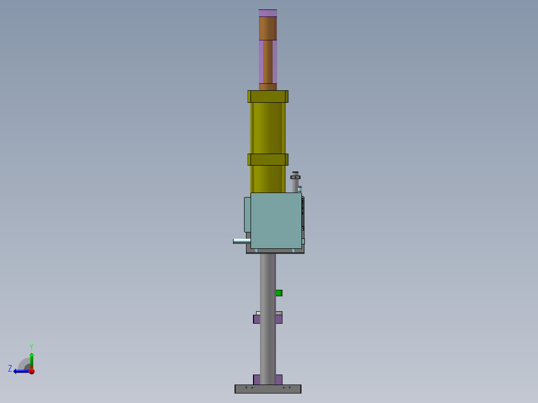 1吨桌面式气动冲床（sw22可编辑+工程图）右视图