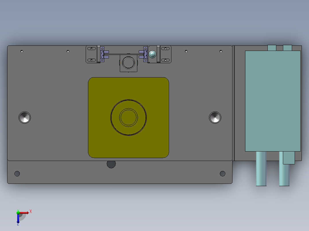 1吨桌面式气动冲床（sw22可编辑+工程图）俯视图