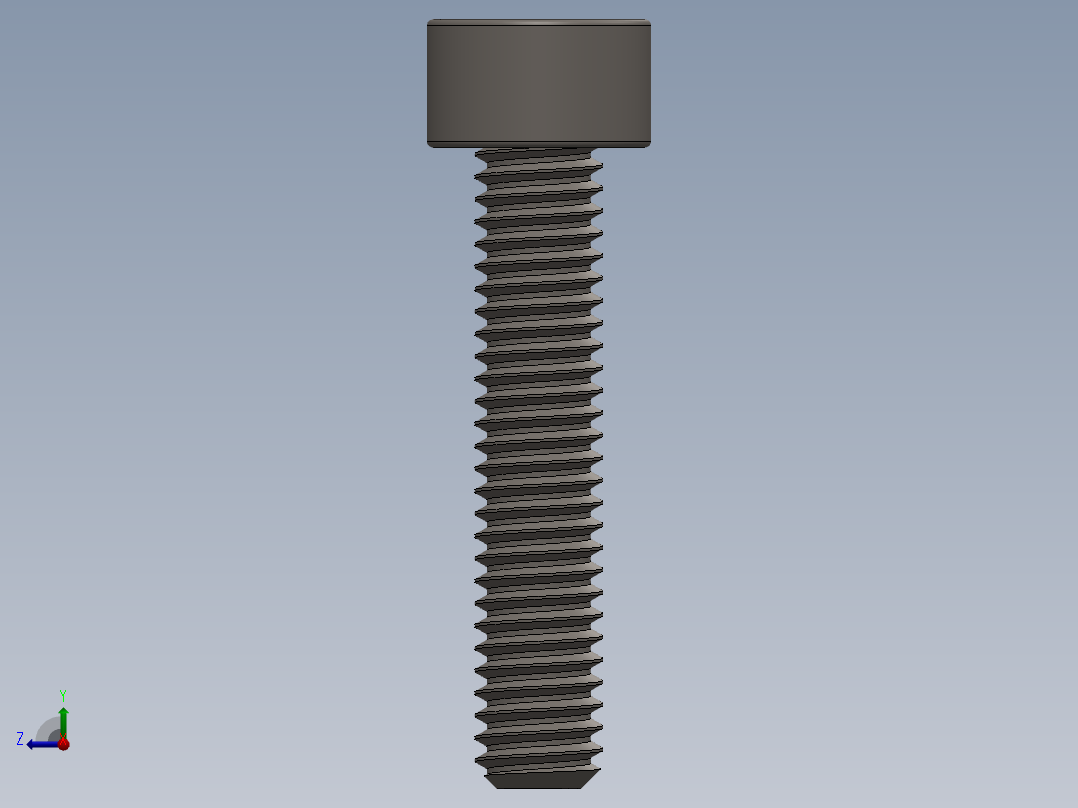 Screw_DIN_912_M4x20F_A2.SLDPRT公制内六角螺钉右视图