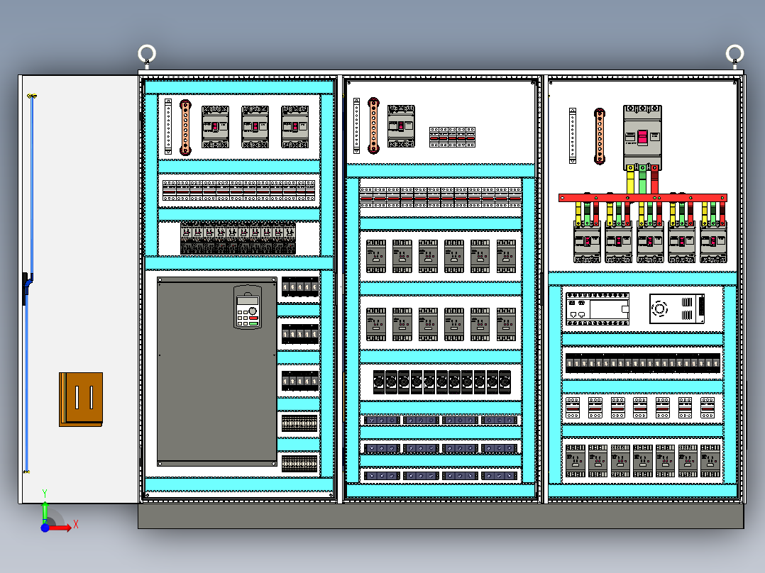 三柜组装变频器交流接触器控制柜 56433前视图