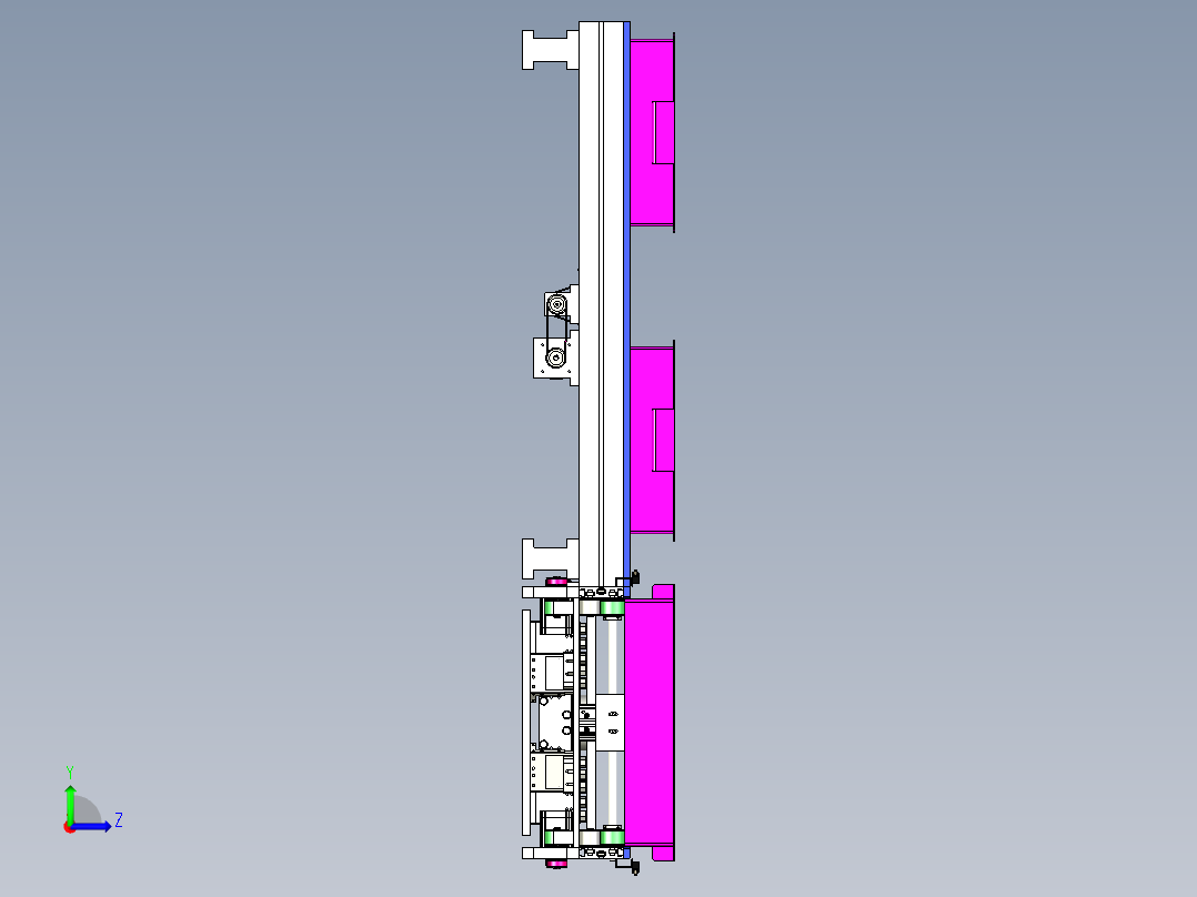 90°流道传动结构sw20可编辑左视图