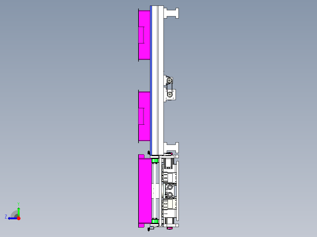 90°流道传动结构sw20可编辑右视图