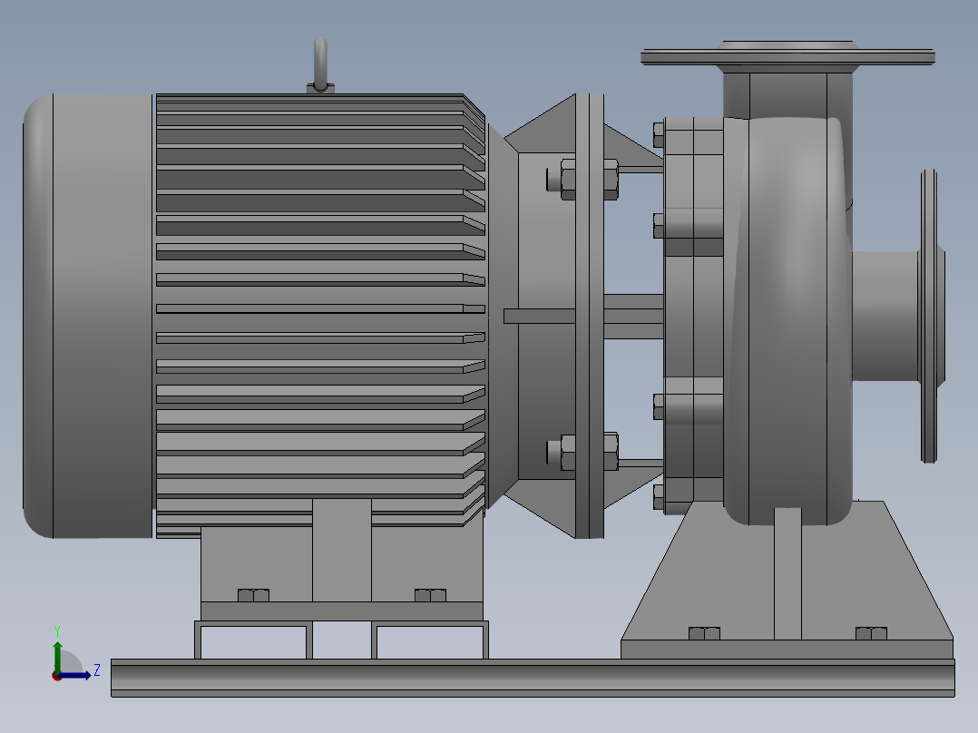 ISW╱IHW系列管道离心泵[ISW40-100]左视图