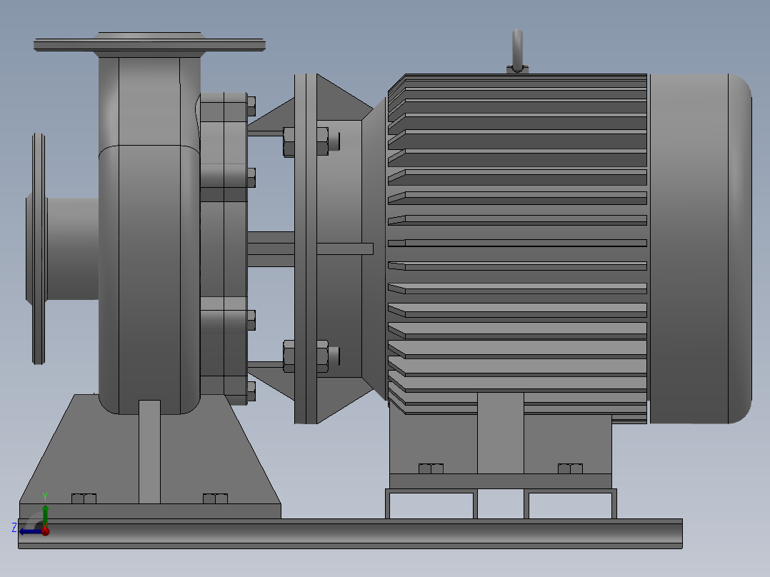 ISW╱IHW系列管道离心泵[ISW40-100]右视图