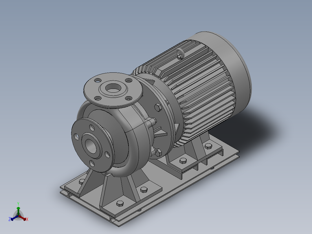 ISW╱IHW系列管道离心泵[ISW40-100]正等轴测图