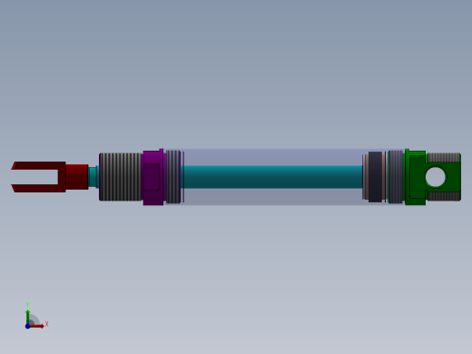 A0003687-线型气缸（圆形后座）40x18x145 毫米前视缩略图