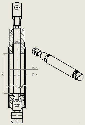 A0003687-线型气缸（圆形后座）40x18x145 毫米